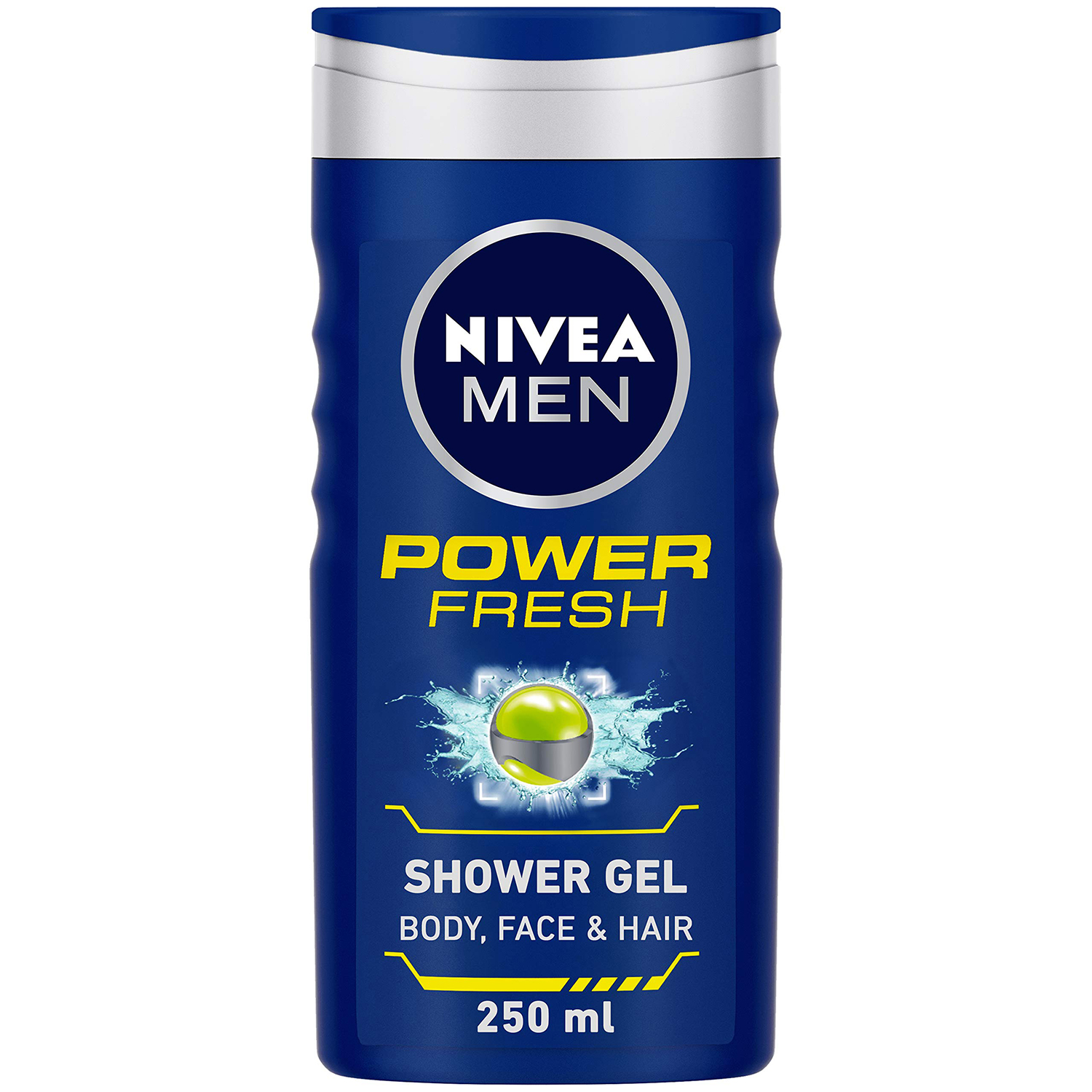 NIVEA MEN Power Fresh Shower Gel til krop, ansigt og hår, 250 ml - Shower Gel fra Nivea