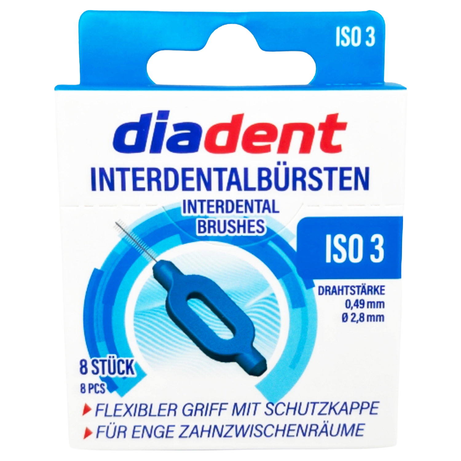 Diadent Interdentalbürsten 0,49 mm ISO 3 – 8 St.