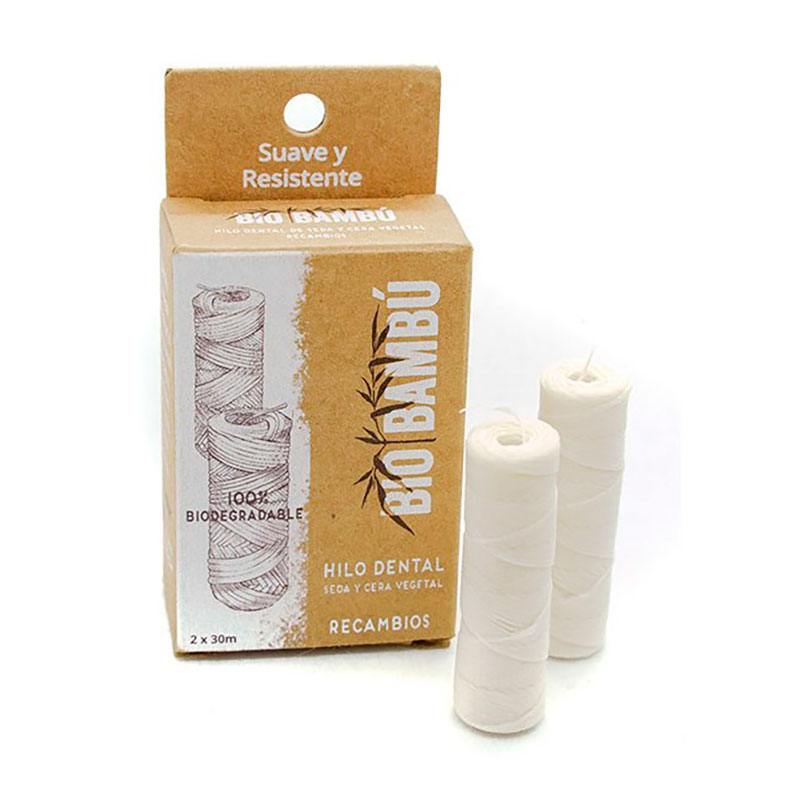 Naturlig Silke Tandtråd Bio Bambù Refills 2 x 30 mtr.