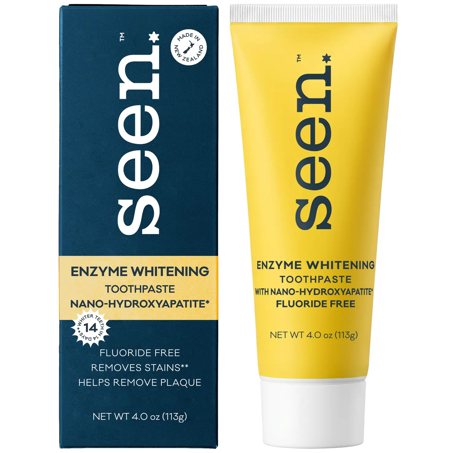 SEEN Enzyme Whitening tandpasta med Hydroxyapatit fluorfri, 113 g - Seen Tandpasta