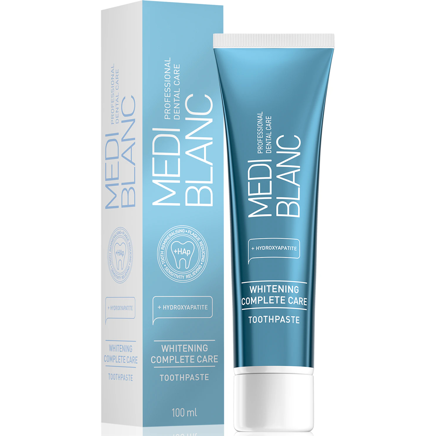 Mediblanc Whitening Complete Care tandpasta med hydroxyapatit og xylitol fluorfri (100 ml) - Mediblanc Tandpasta