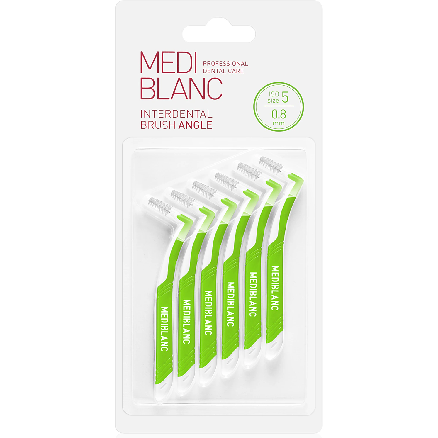 Mediblanc Interdental Brush Angle mellemrumsbørster 0.8 mm ISO 5 (6 stk.) - MediBlanc Mellemrumsbørster
