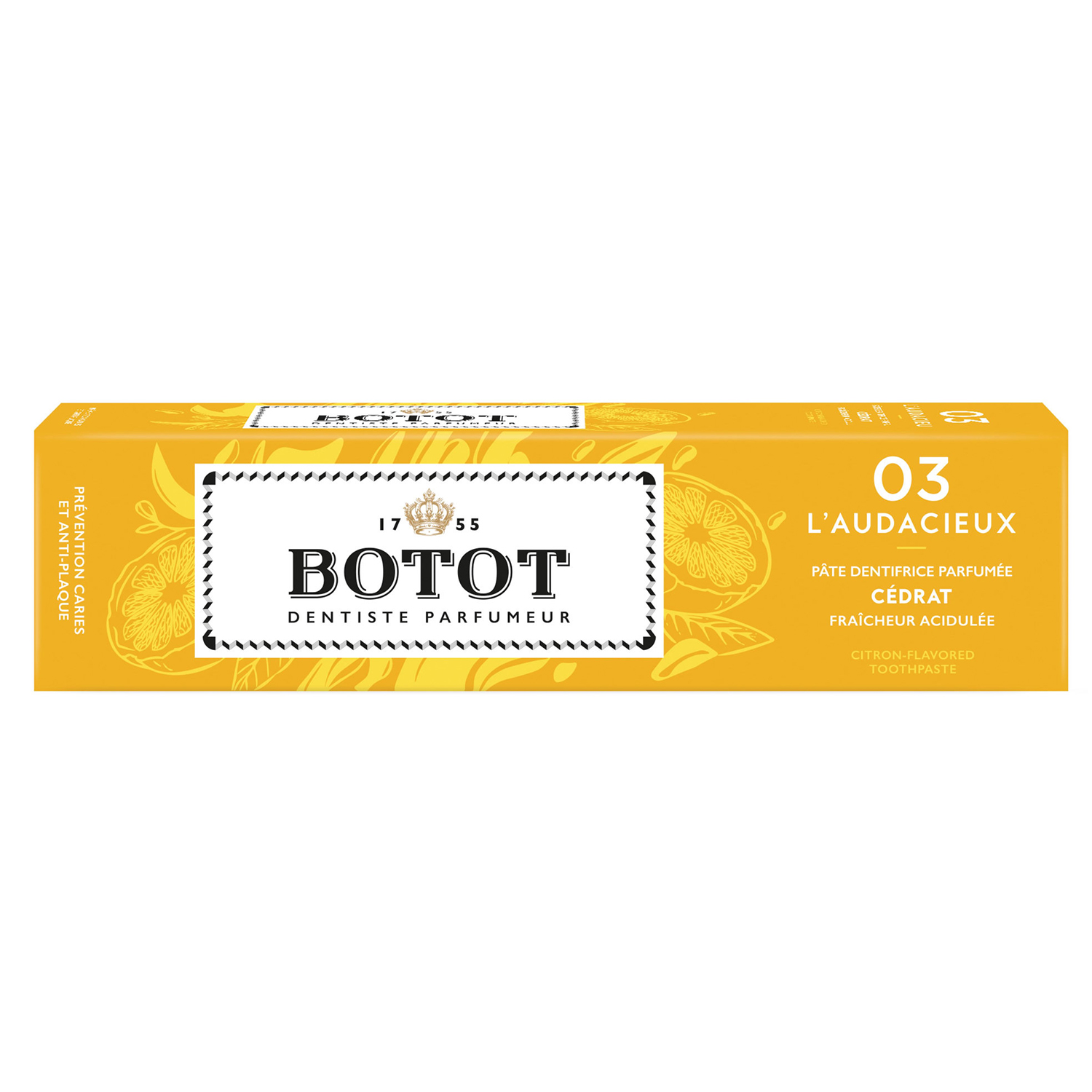 Botot 03 LAudacieux Cédrat tandpasta med syrlig citrusfriskhed (75 ml) - Botot Tandpasta