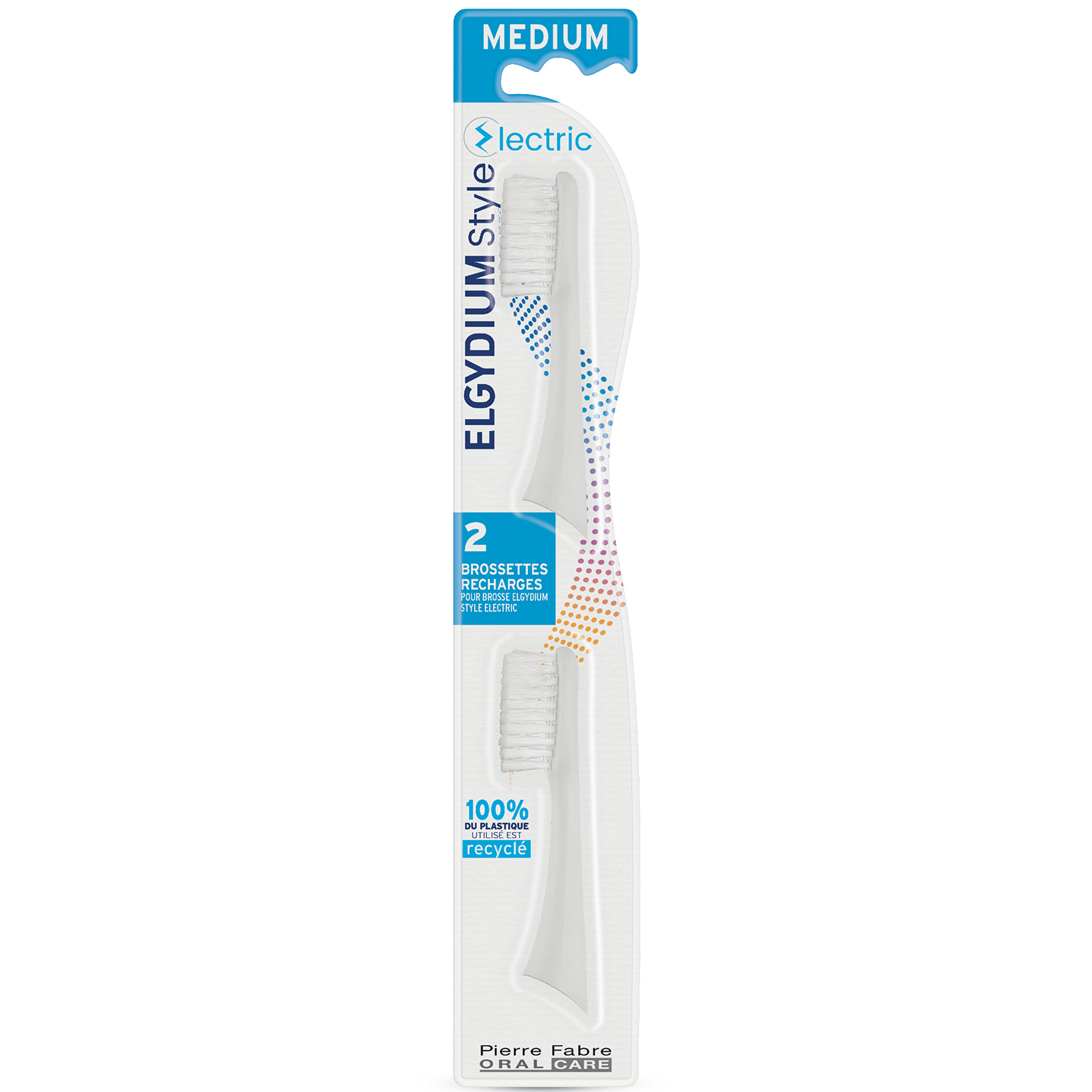 Elgydium Style Electric Medium Bürstenköpfe für Schallzahnbürste (2 St.)