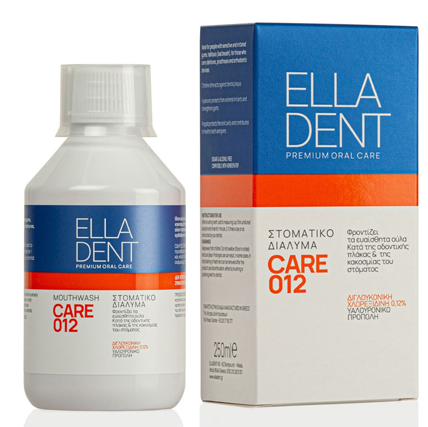 EllaDent Care 012 mundskyl med 0.12% chlorhexidin og hyaluronsyre (250 ml)