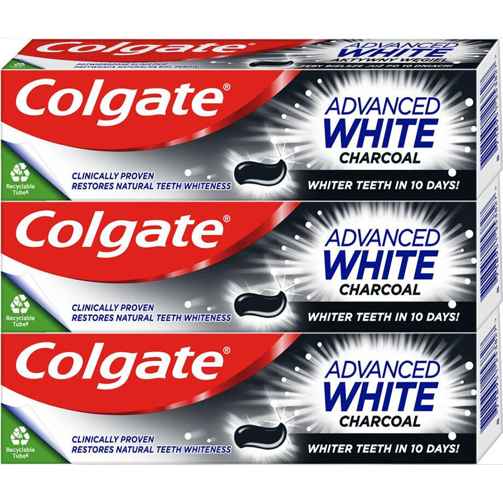Colgate Advanced White Charcoal tandpasta (3 x 75 ml) - Colgate tandpasta