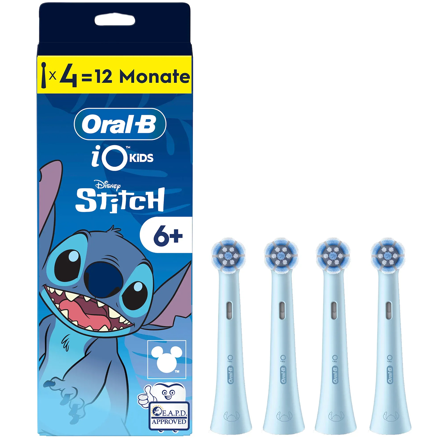ORAL-B iO Kids børstehoveder Disney Stitch (4 stk.) 6+ år - Oral-B iO Kids Børstehoveder til børn - Tandbørster