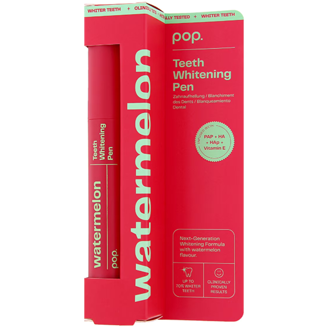 POP Watermelon Teeth Whitening Pen med PAP & Hydroxyapatit (4 ml.) - POP Oral Beauty
