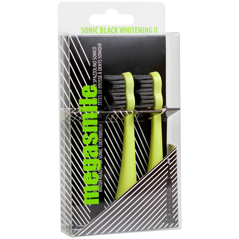 Gelbe Bürstenköpfe für die elektrische Zahnbürste Megasmile Sonic Black Whitening