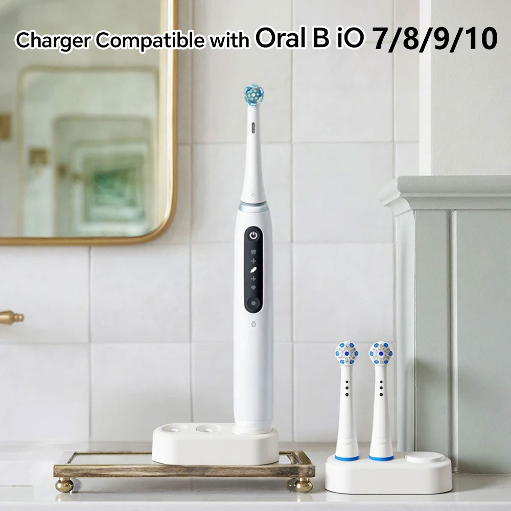 Opladerstation til Oral-B iO 7/8/9/10 Stilren og Praktisk Opbevaring - Tandbørste-etui - Tandbørster