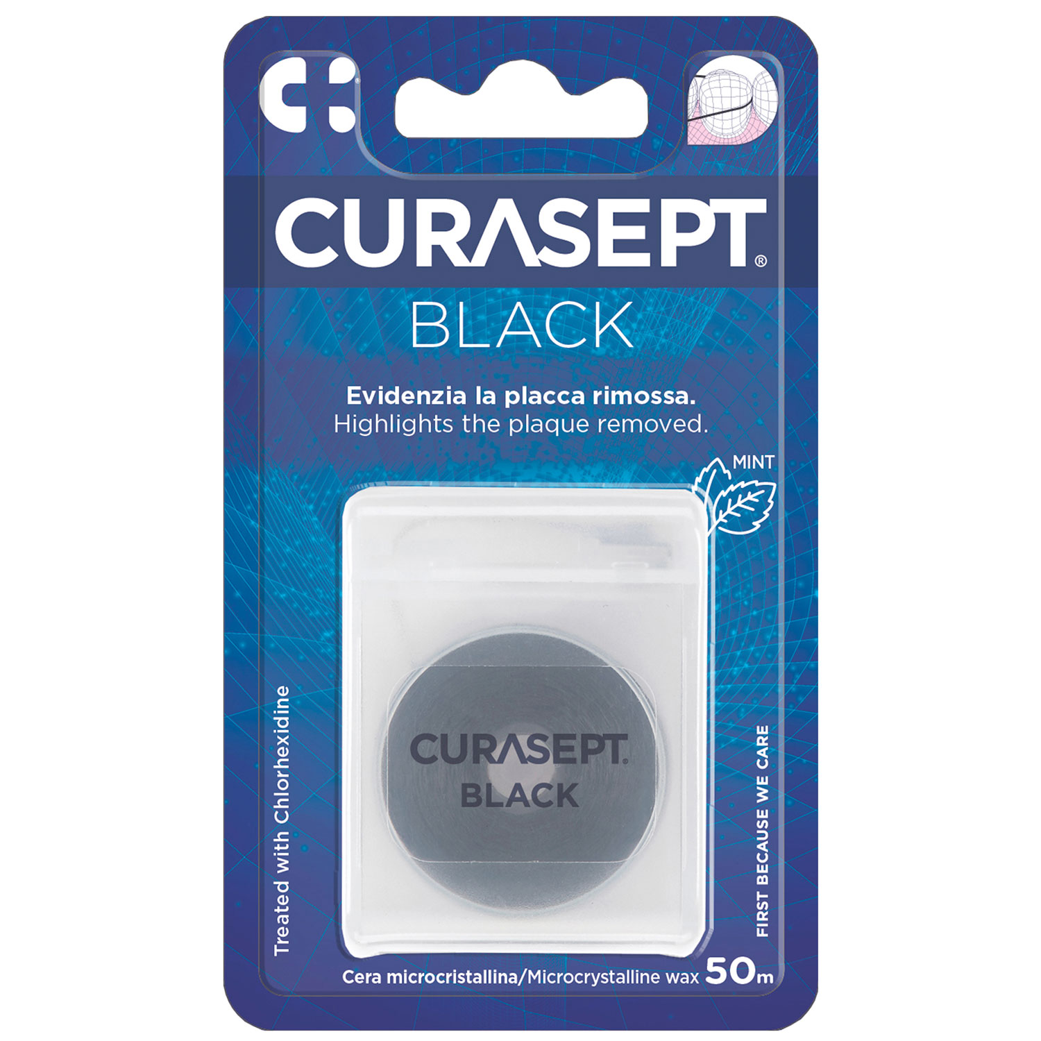 Curasept Zahnseide Black Chlorhexedin 50 mtr.