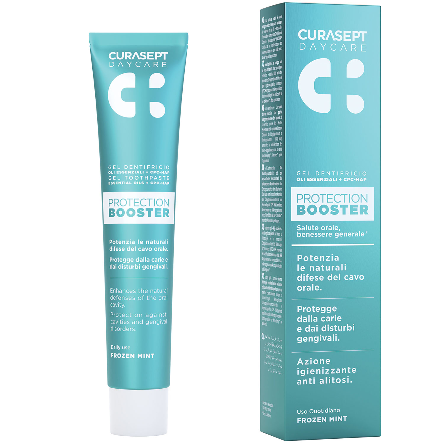 CURASEPT Xylitol Tandpasta DayCare Protection Booster Frozen Mint 75 ml.