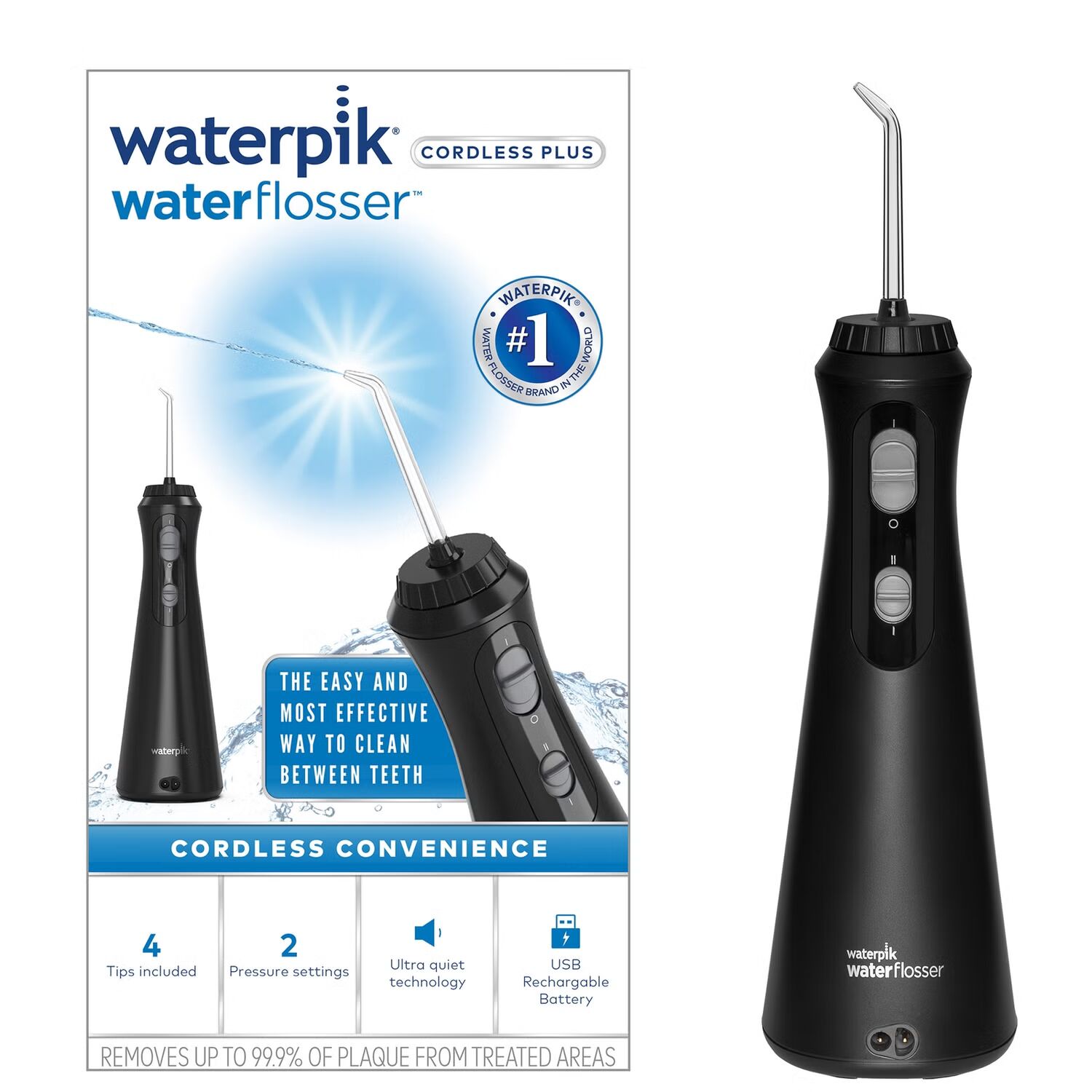 Waterpik Tragbares Mundwasser Black Cordless Plus NEUES Modell