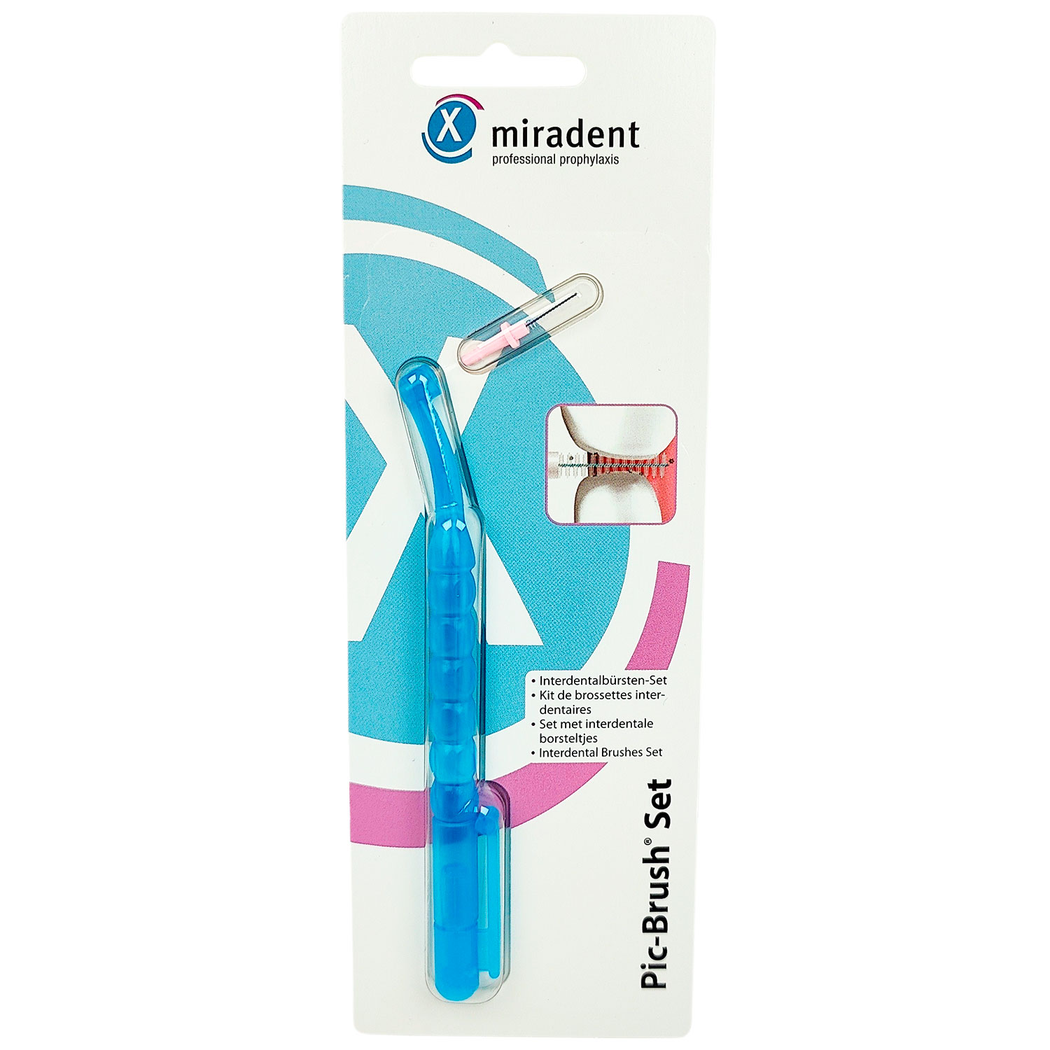 Mellemrumsbørster Miradent Pic-Brush Set GUL