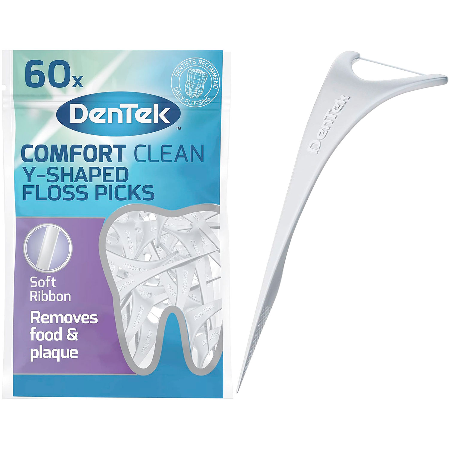 60 Stk. Easy Reach Zahnseidenhalter DenTek Comfort Clean Floss -Picks