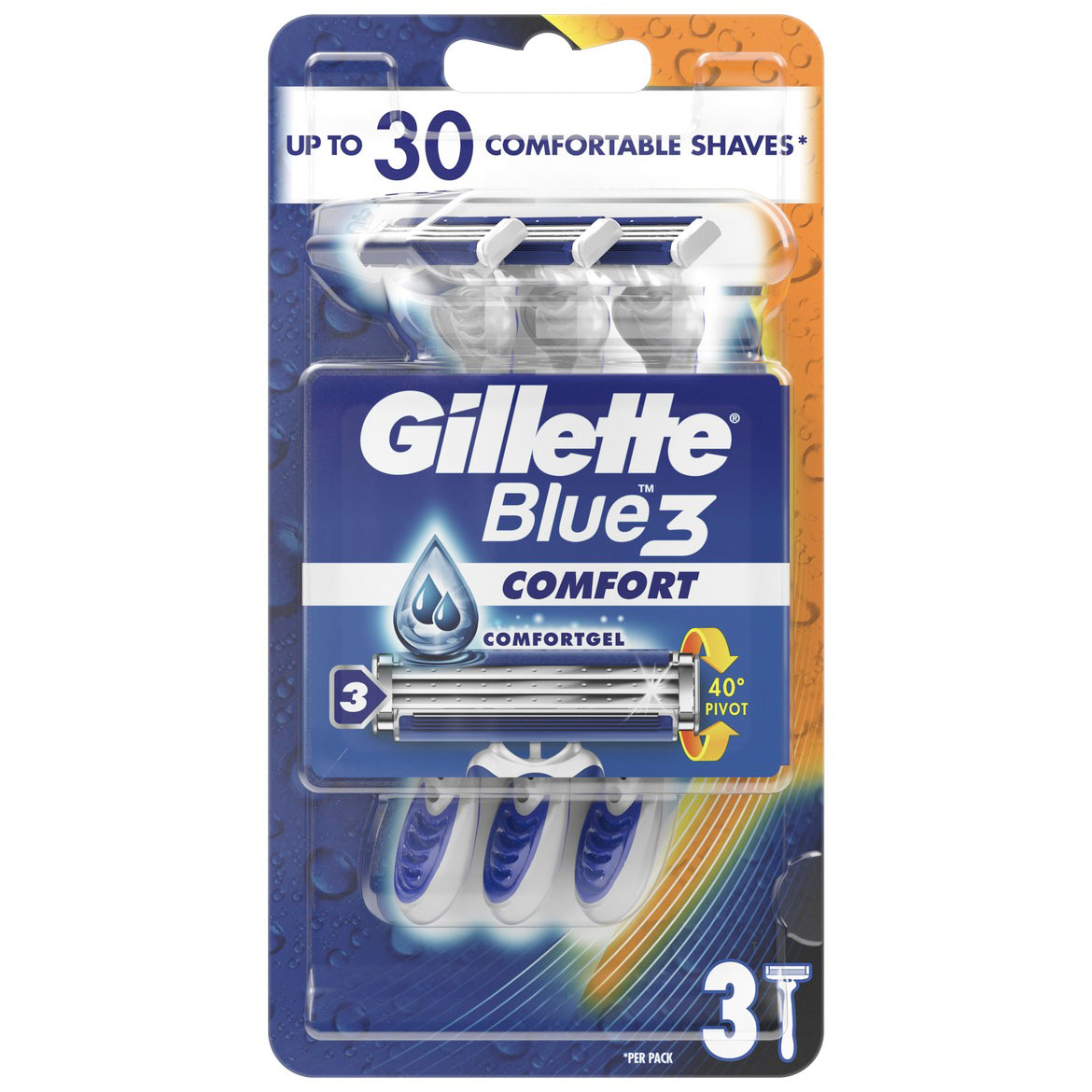 Gillette Blue 3 Comfort Rasierer 3er-Pack.