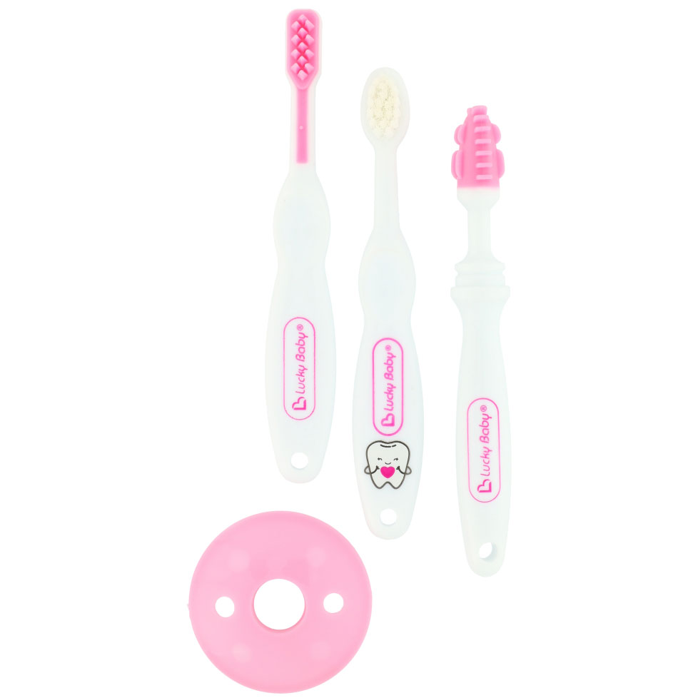 Lucky Baby Training Zahnbürsten-Set PINK