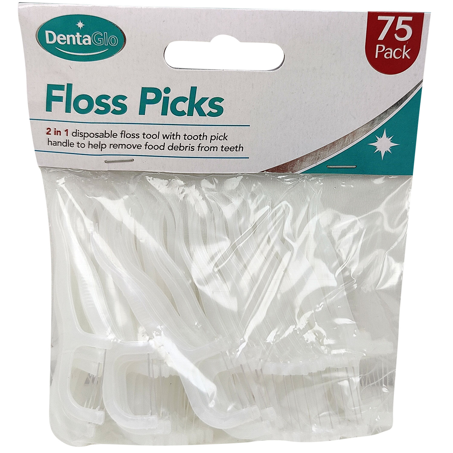 Zahnseidenaufhänger 75 Stk. DentaGlo Floss Dental Zahnstocher
