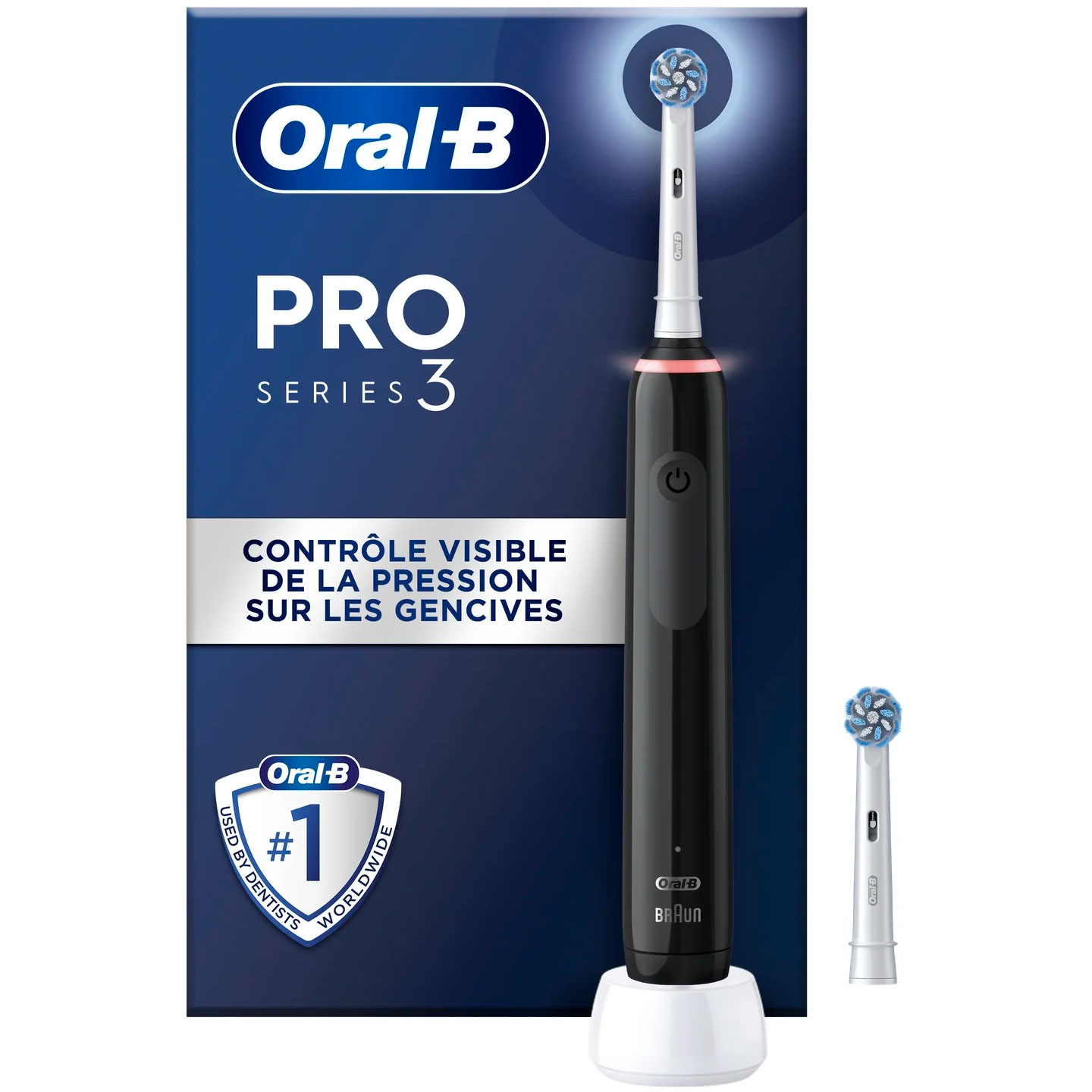 Oral-B Pro 3 3000 Sensitive Elektrische Zahnbürste + zusätzlicher Bürstenkopf BLACK