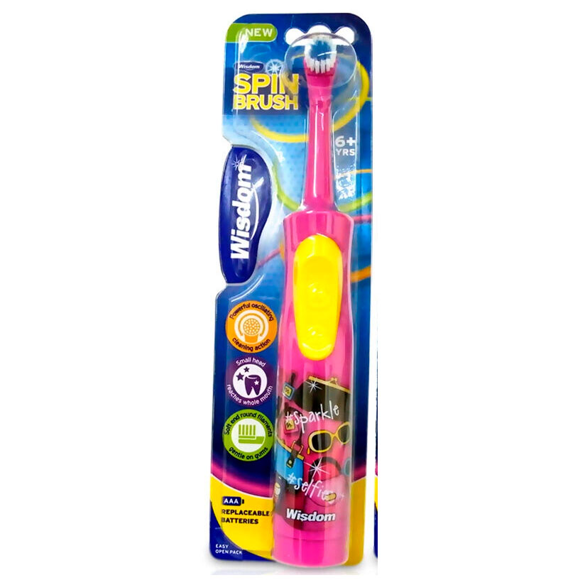 Batteritandbørste til Børn WISDOM Spinbrush Junior el-tandbørste PINK - Wisdom eltandbørster