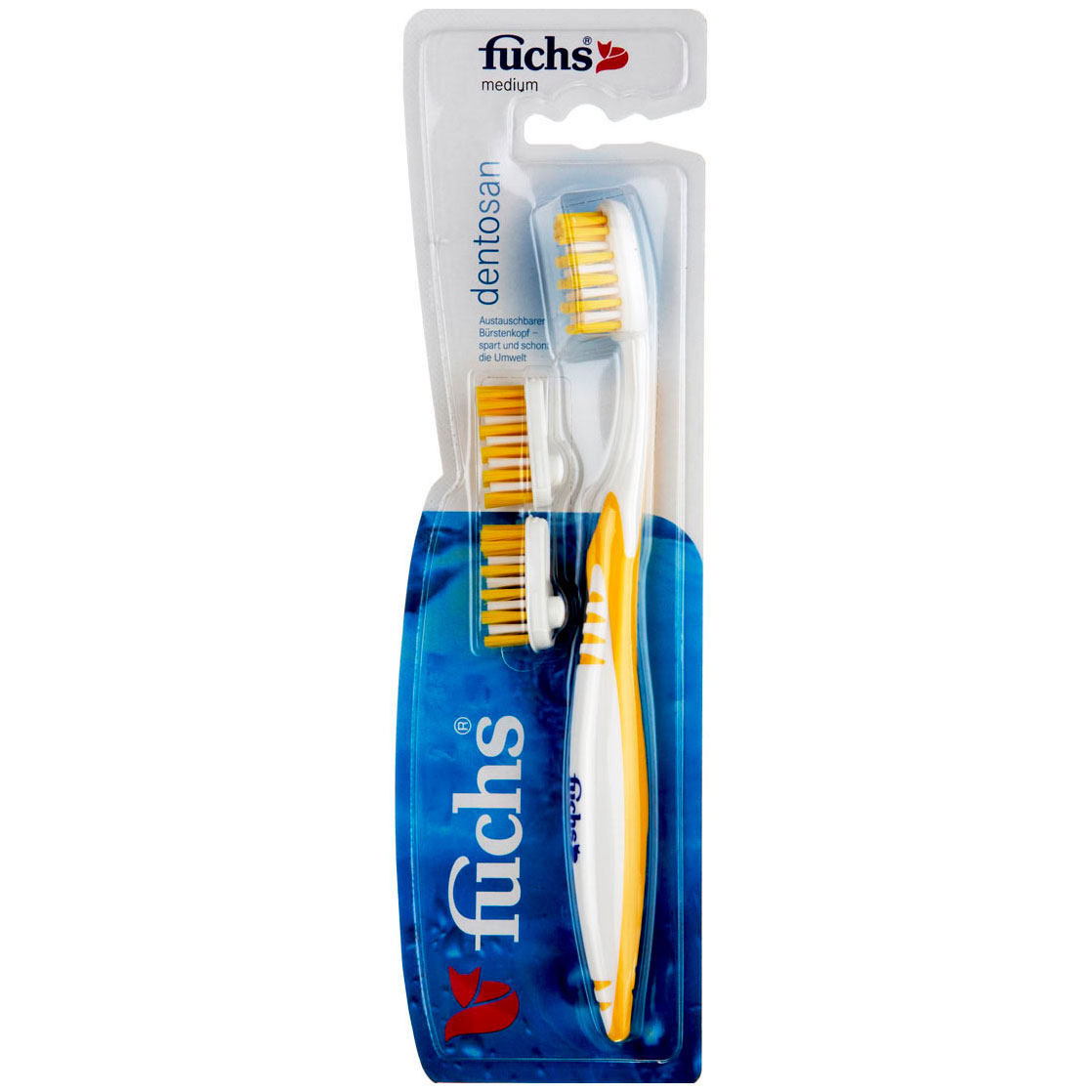 Fuchs Zahnbürsten-Wechselköpfe Medium GELB