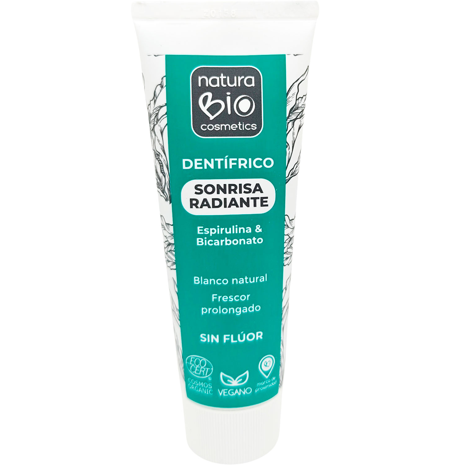Ökologisk Whitening Zahnpasta NATURABIO Spirulina & Baking Soda 75 ml.