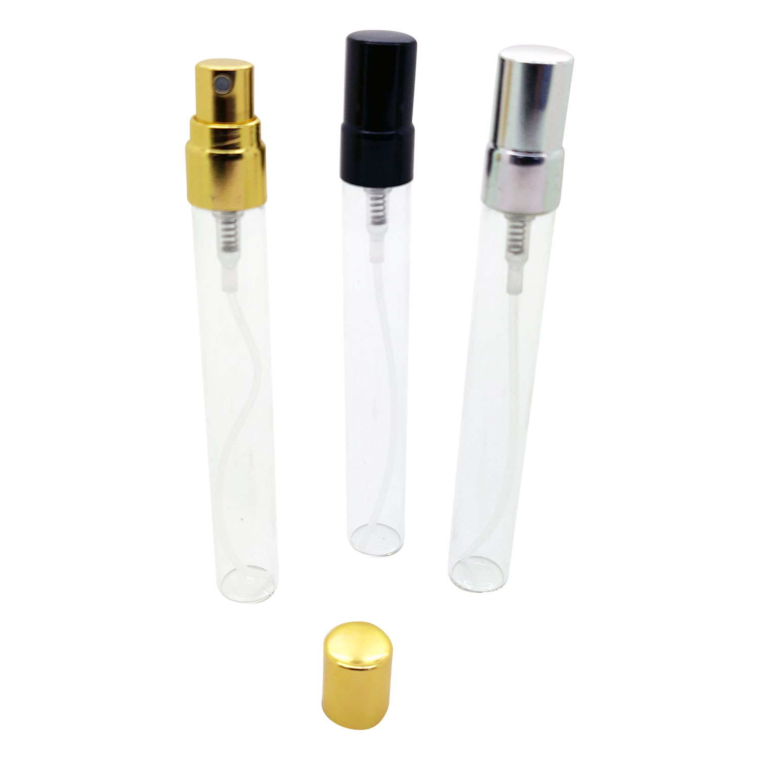 Parfümzerstäuber Glastube mit Spray 10 ml. SILBER