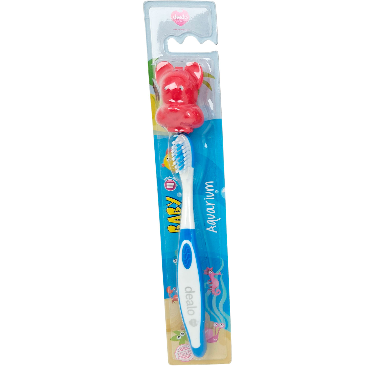 DEALO Baby Aquarium Zahnbürste spaßige, sichere und schonende Zahnpflege für die Kleinsten 0-3 Jahre BLAU