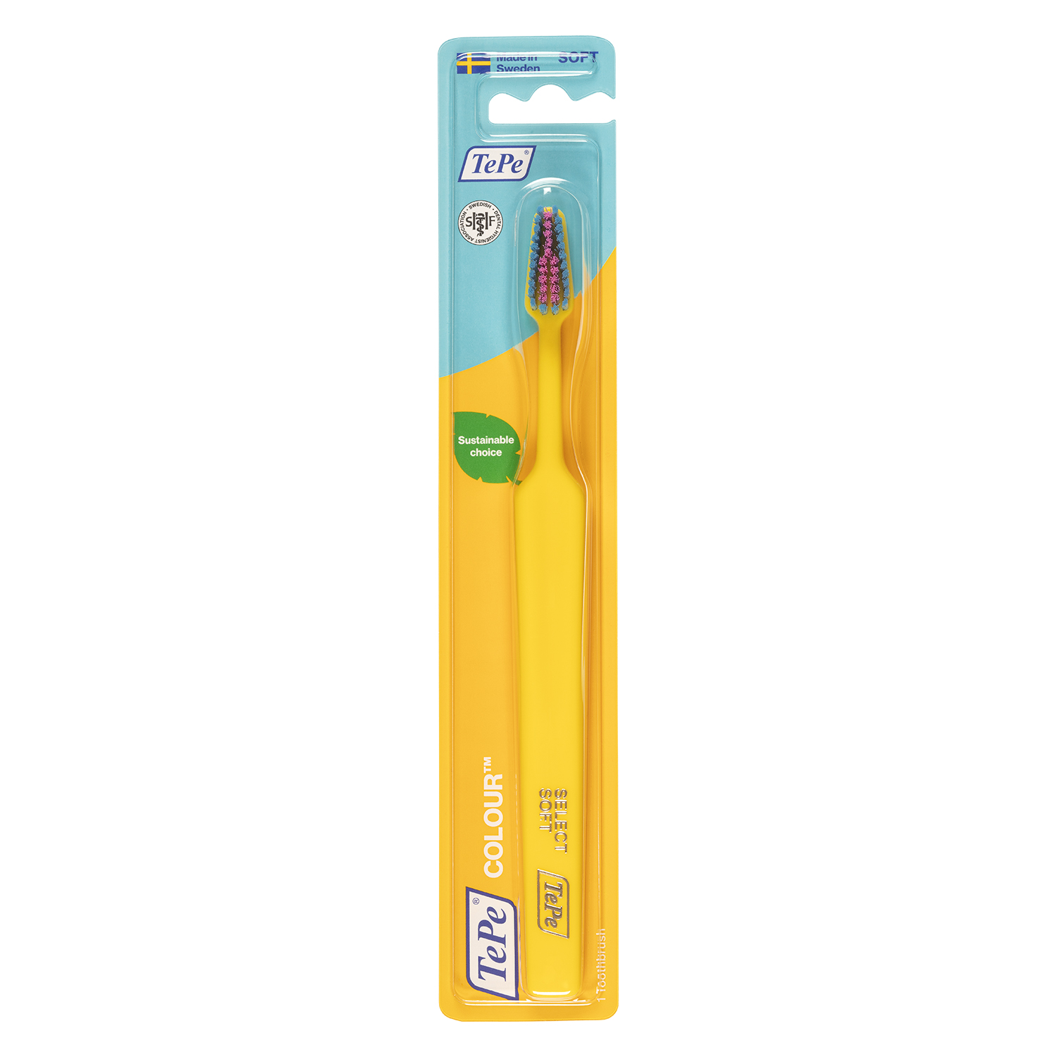 TePe Colour Select Soft Zahnbürste 1 Stk. sanfte, effektive und nachhaltige Mundpflege GELB
