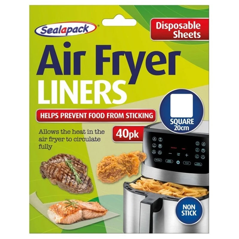 Bagepapir til Airfryer SEALAPACK Firkantede ark 20x20 cm (40 stk.) - Tilbehør til airfryer