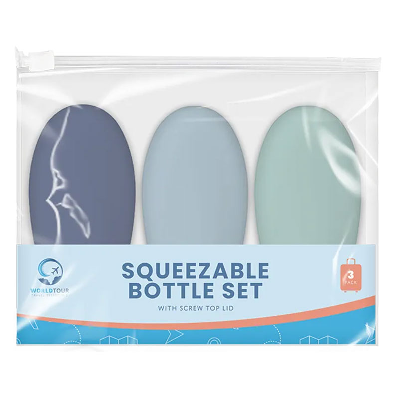 Reiseflaschen squeeze – 3 Stk. Set für Handgepäck JUNGE