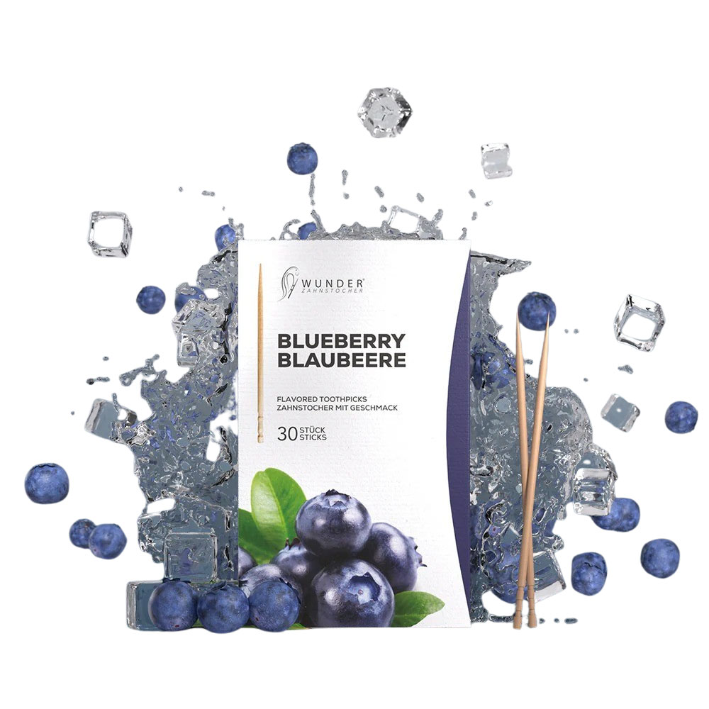 Wunder Tandstikker Blueberry 30 stk. Individuelt indpakkede tandstikkere - Wunder Zahnstocher Tandstikker - Tandtråd / Tandstikker / Flosser