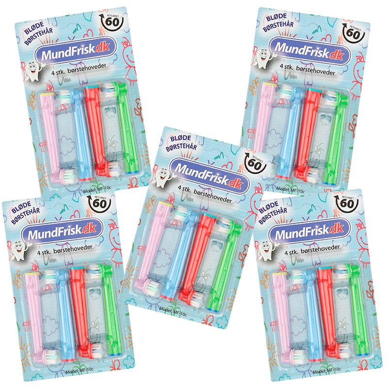 20 stk. Power Kids Børstehoveder til børn - Oral B Kompatible - Oral B børstehoveder til børn - Tandbørster