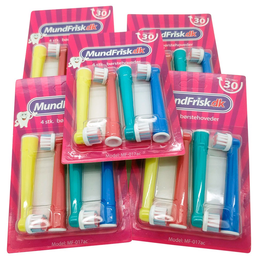 20 stk. Color Clean Tandbørstehoveder til Oral-B - Farvede skafter
