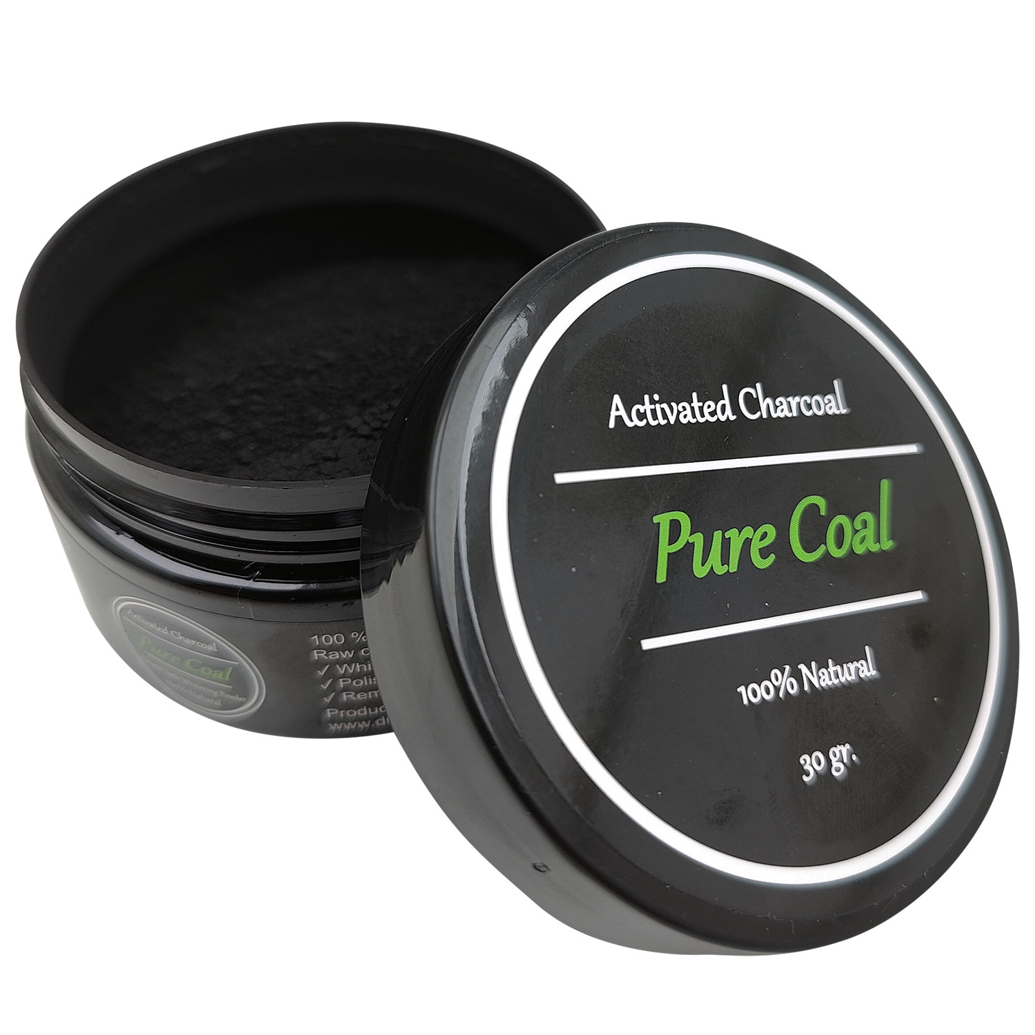 Tandblegnings Pulver Pure Coal Tandpasta Aktivt Kul