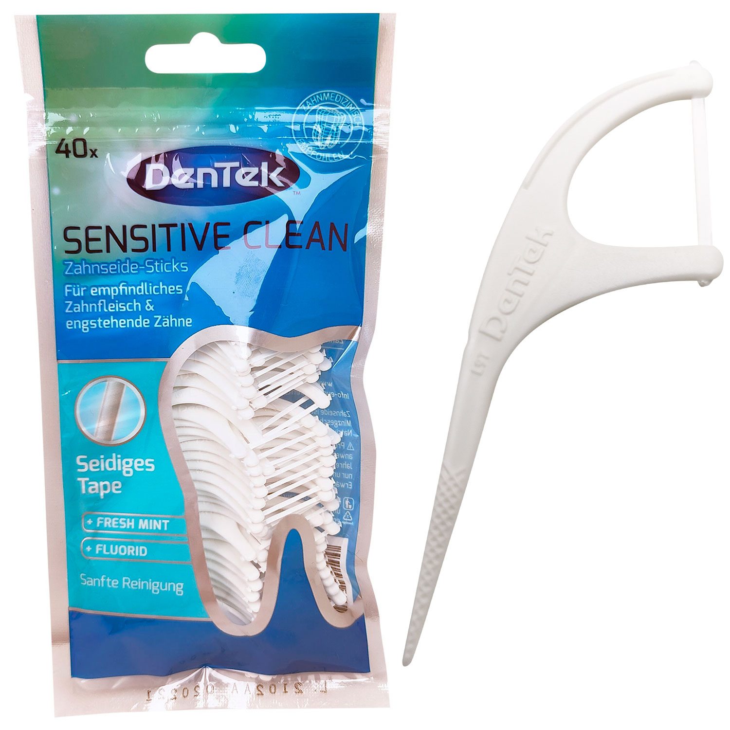 DenTek Dental Flossers Sensitive Clean Mint mit Fluorid