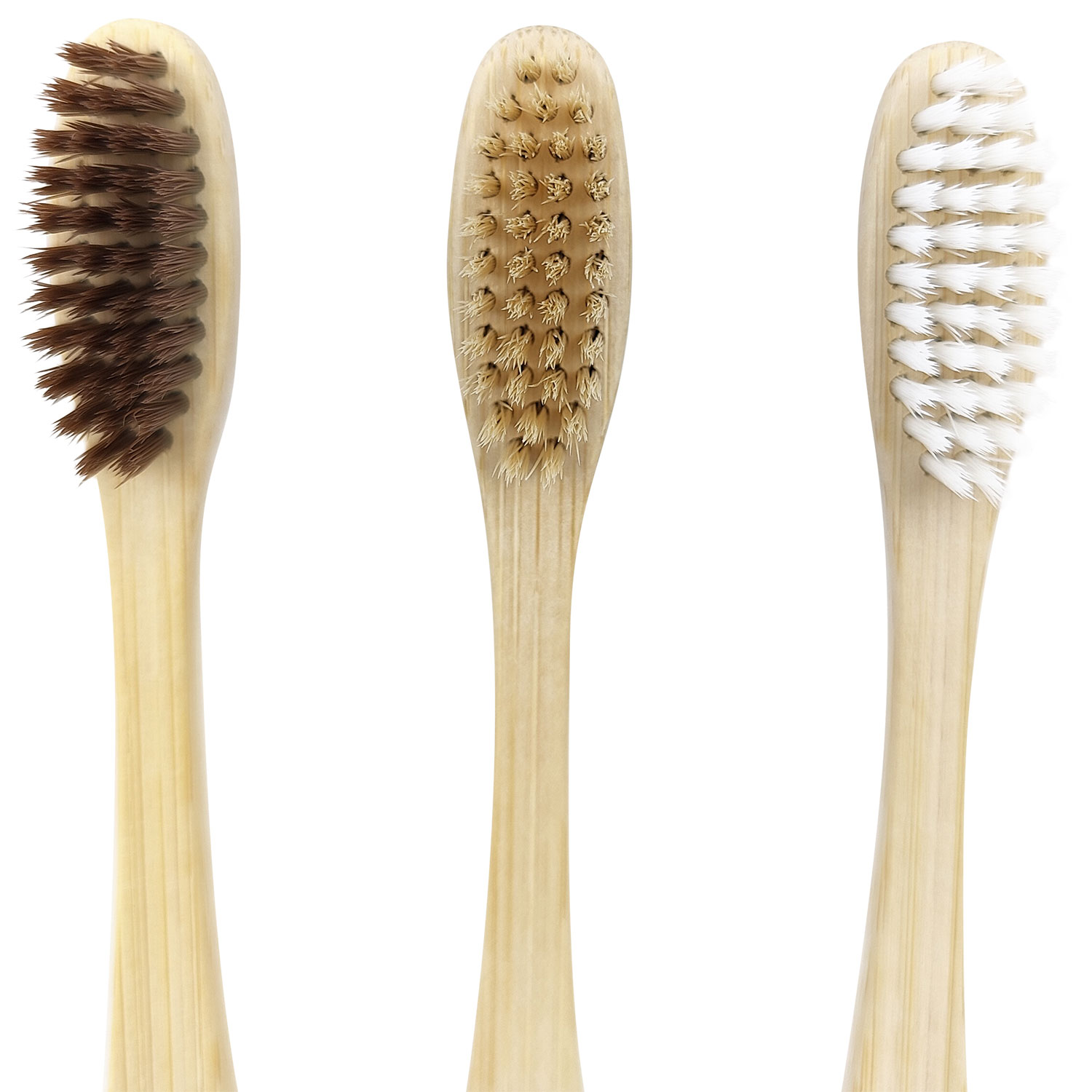 Bambus Tandbørster DENTAGLO 3 stk. Bamboo Toothbrushes