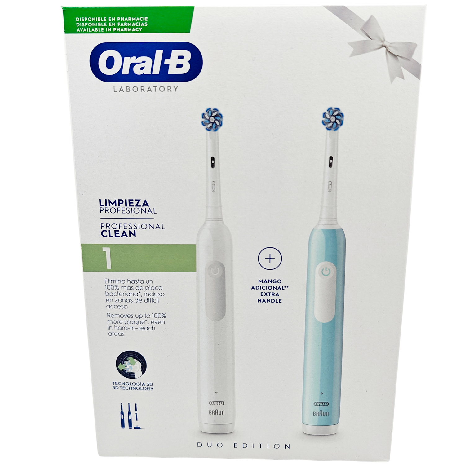 Oral-B Pro 1 Sensitive DUO Elektrische Zahnbürsten White + Blaue Ersatzbürstenköpfe