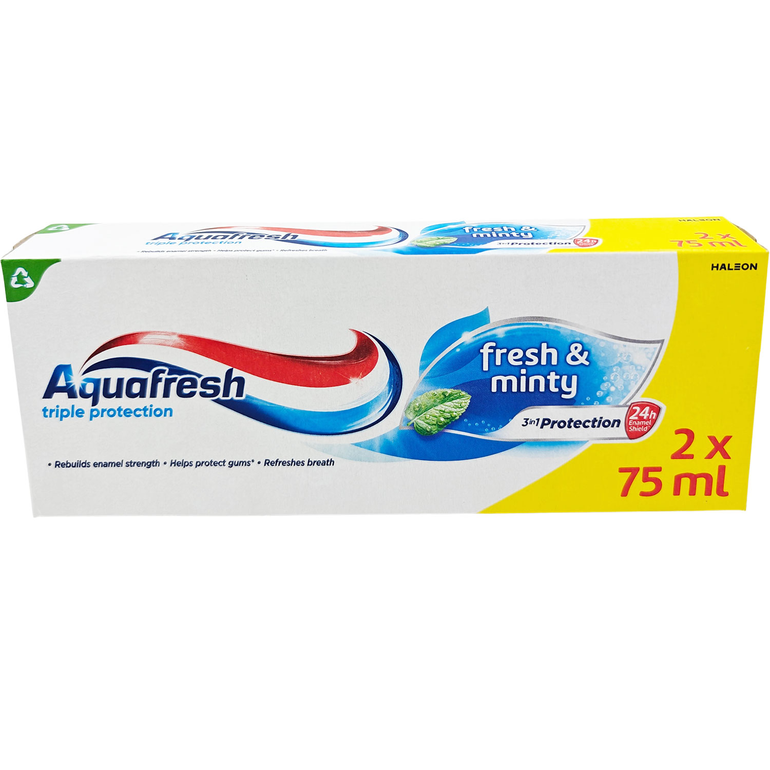 Aquafresh Fresh & Minty tandpasta 2 x 75 ml Friskhed og beskyttelse hver dag - Aquafresh Tandpasta