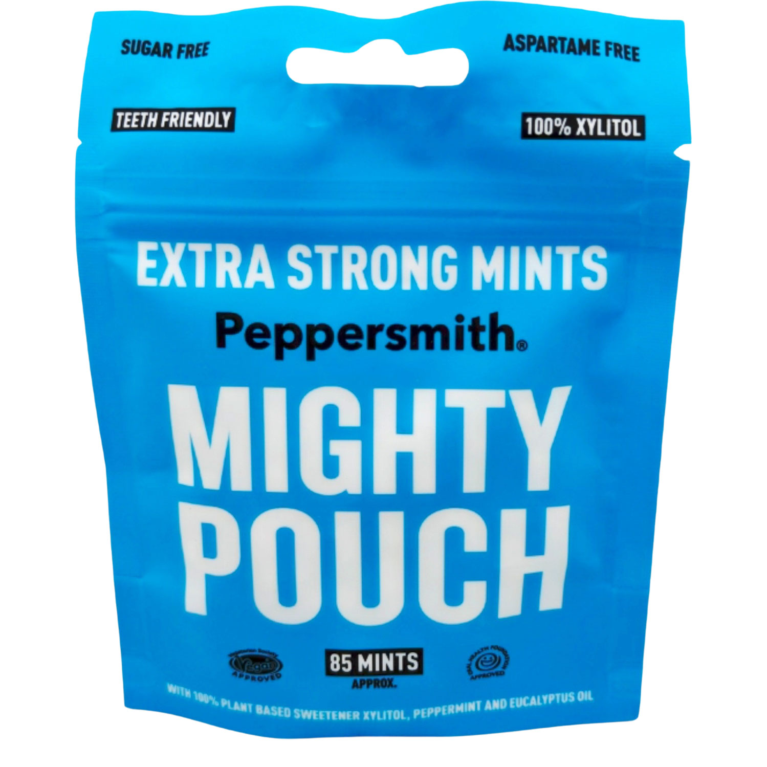 Xylitol Pastillen PEPPERSMITH Mighty Pouch Extra Strong Mints 50 g