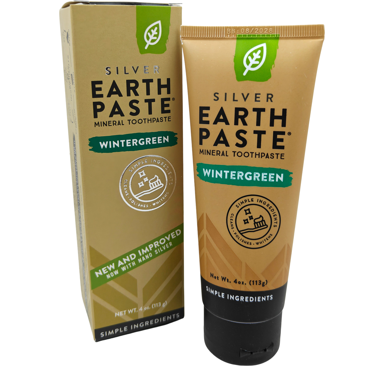 Redmond Earthpaste Silver Wintergreen mineralbaseret tandpasta med nanosølv & Xylitol (113g)
