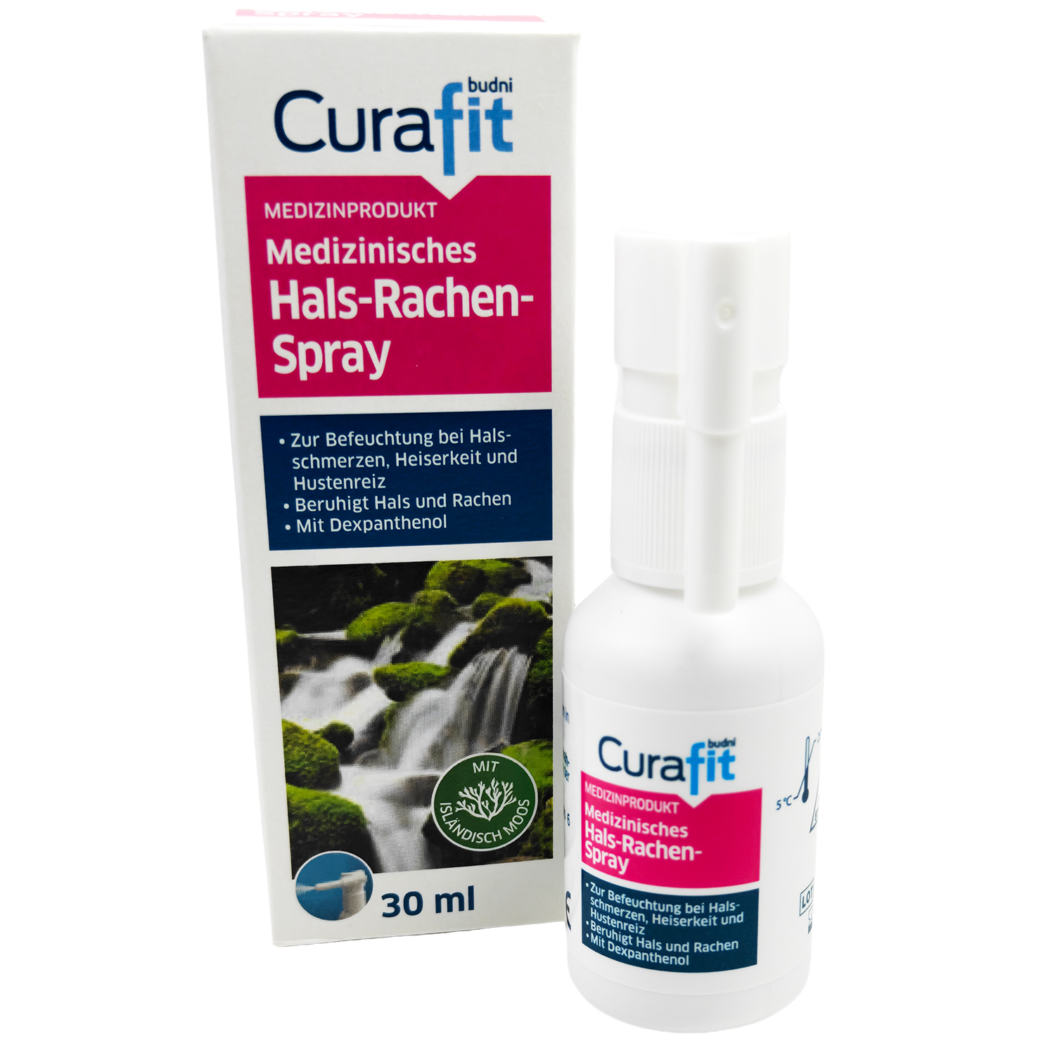 Curafit Medizinisches Hals- und Rachenspray mit Dexpanthenol & Isländischem Moos (30 ml.)