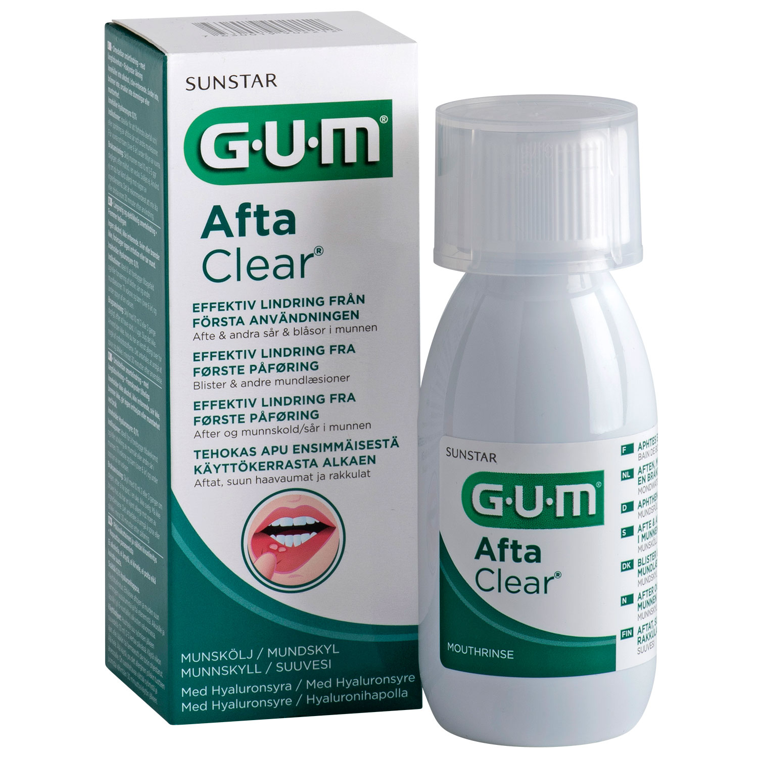 GUM AftaClear Mundskyl Mod Orale Blister & Sår 120 ml