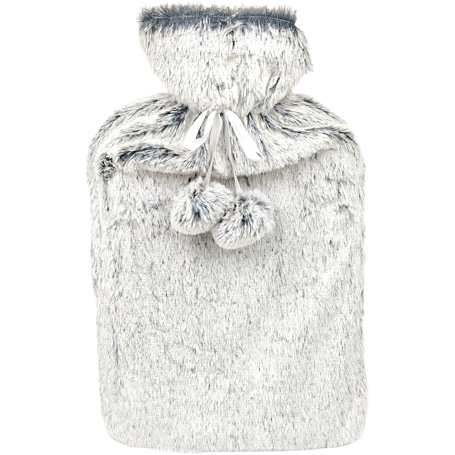 Wärmflasche Fell + Quasten 2 ltr. HELLE
