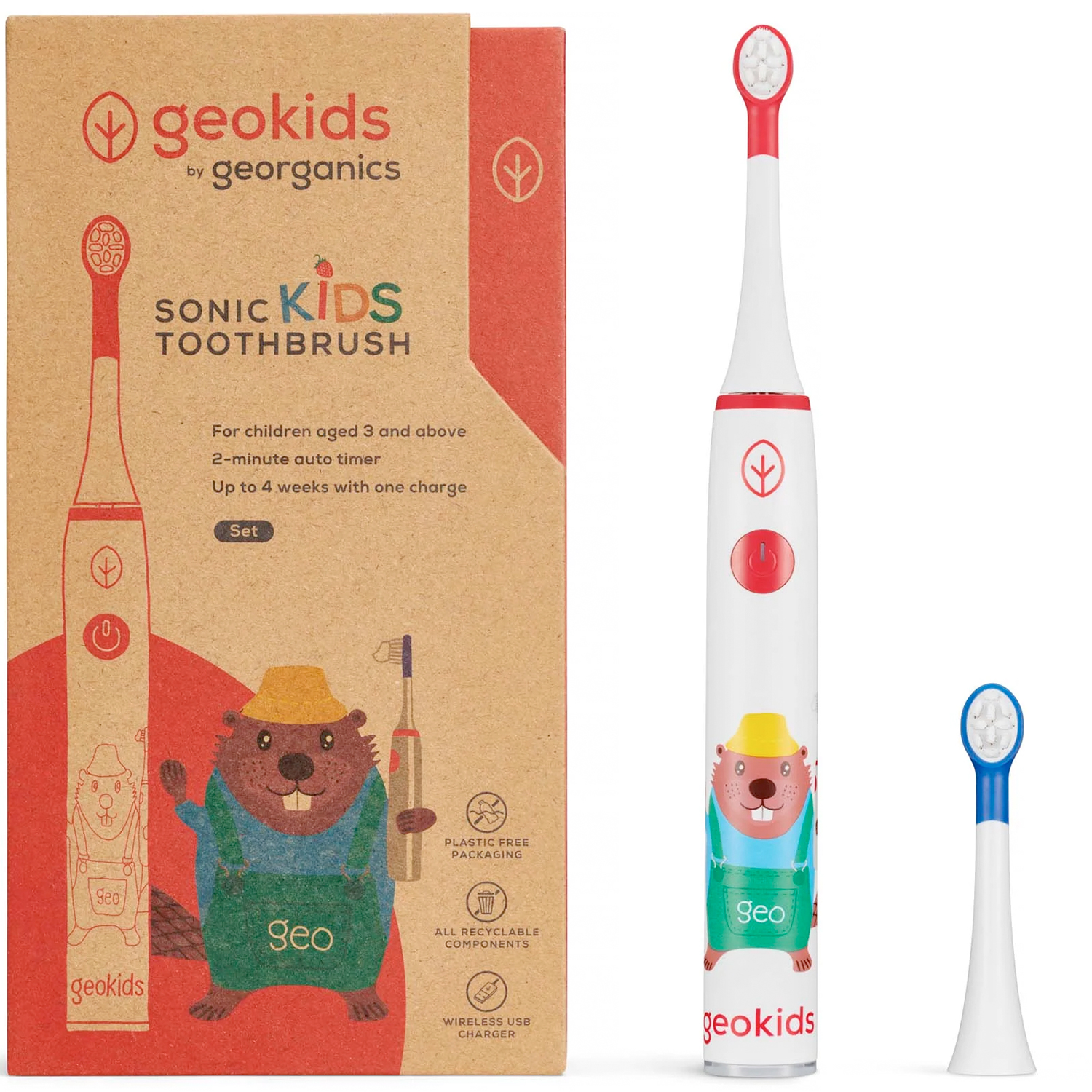 Georganics El-tandbørste til børn GeoKids Sonic