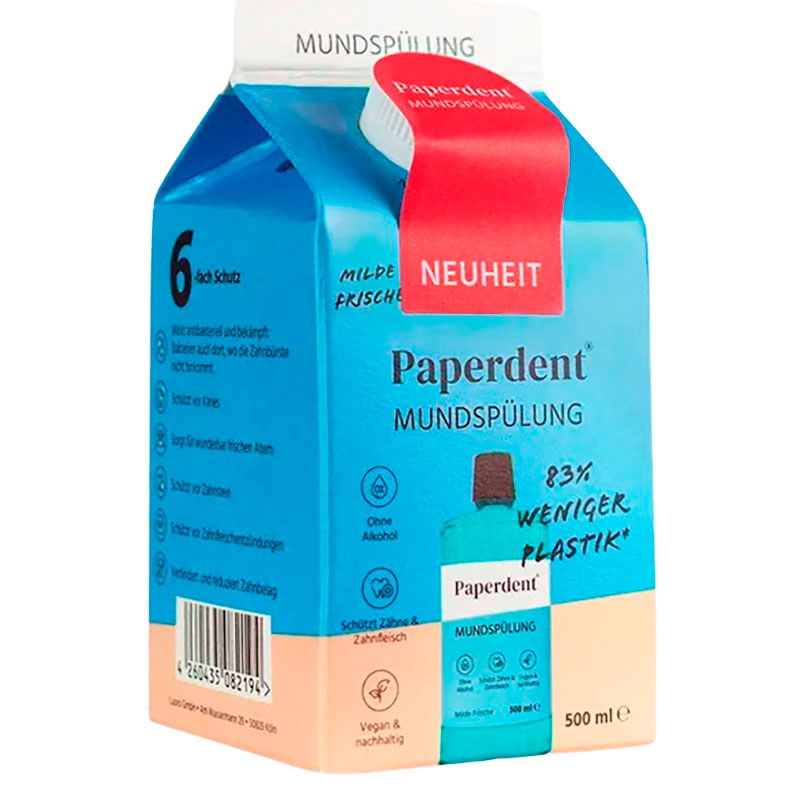 Plastikfreie Mundspülung PAPERDENT Milde Freshness Vegan 500 ml