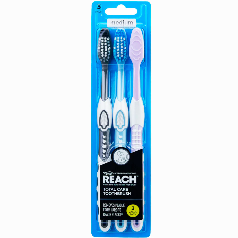 Listerine REACH Tandbørster 3 stk. Total Care Medium