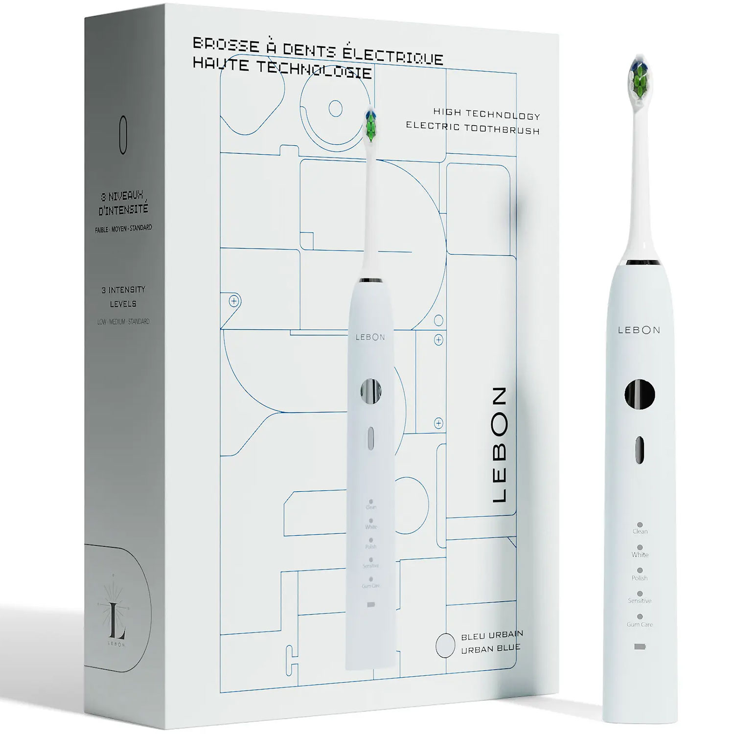 LEBON High Technology Elektrische Zahnbürste 50.000 Vibrationen Urban Blue