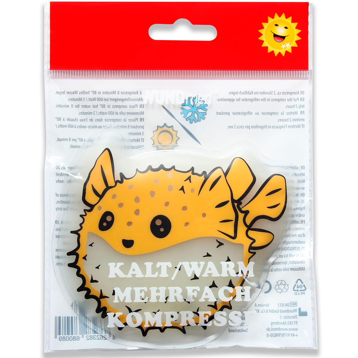 Ispose für Kinder Gelbeutel WUNDMED Kalt/Warm Kompresse Zur Wiederverwendung FISCH