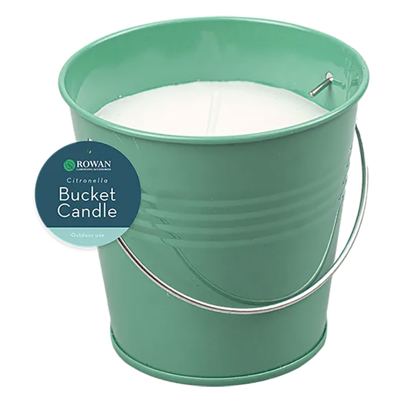 ROWAN Citronella spandlys metal bucket til terrasse & have GRØN